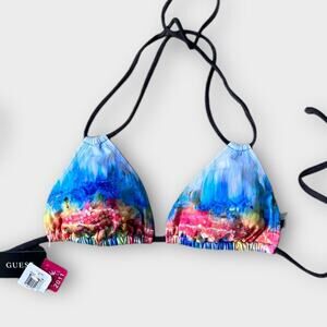 Y2K Guess Bikini Top Abstract Print (Deadstock)